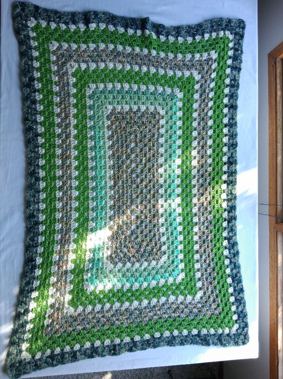 Crochet Chair Throw Or Baby Blanket Handmade Small 48x30 Inches